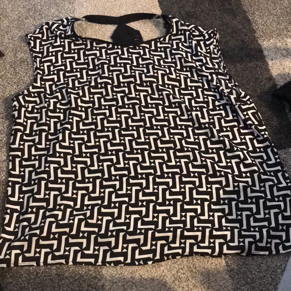 Black and white blouse